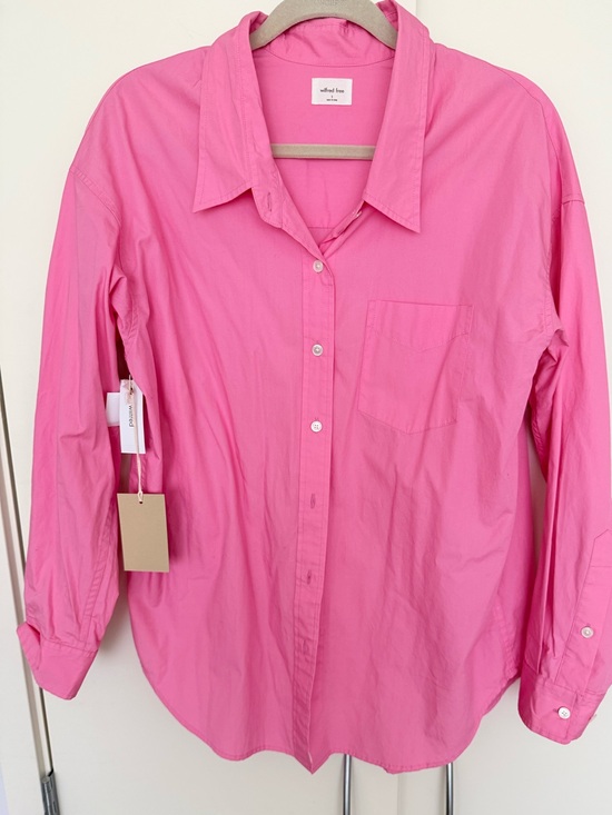 Wilfred Tops - Bright Pink Aritzia WILFRED FREE Cotton Button-Down Shirt NWT Size S